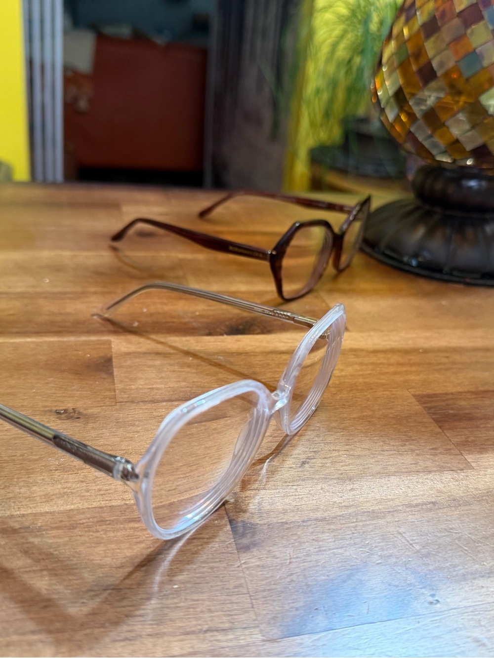 BCBGMaxAzria Clear and Brown Frames Duo